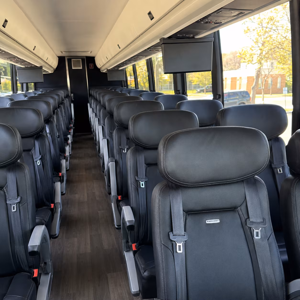 boston 56 passenger charter bus inside